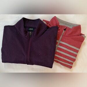 SET OF OAKLEY AND PING MEN’S GOLF HALF-ZIPS - BOTH SIZE M